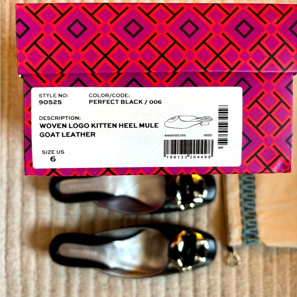 Tory Burch Black Women's Mule Shoes, women's size 6, NWT - Picture 3 of 13